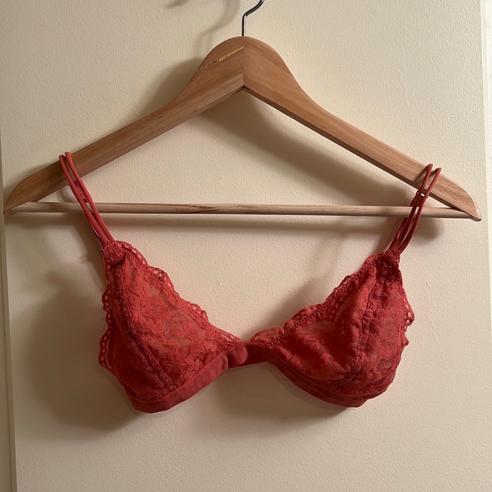 Peach lace bralette